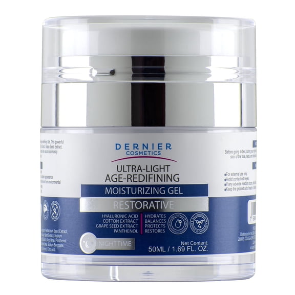 Dernier Cosmetics Ultra-light Age-redifining Moisturizing Night Gel – Hydrates, Balances, Protects, Restores (50ML/1.69 FL. Oz.)