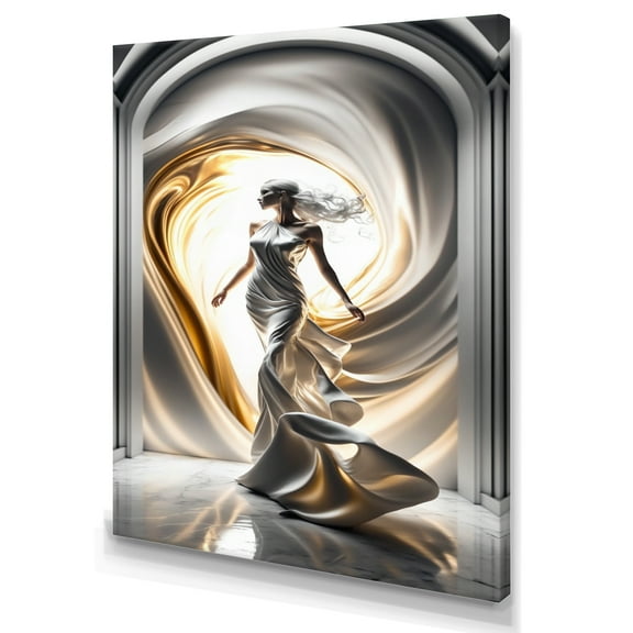 Designart Abstract Geometic Fashion Woman Canvas Wall Art
