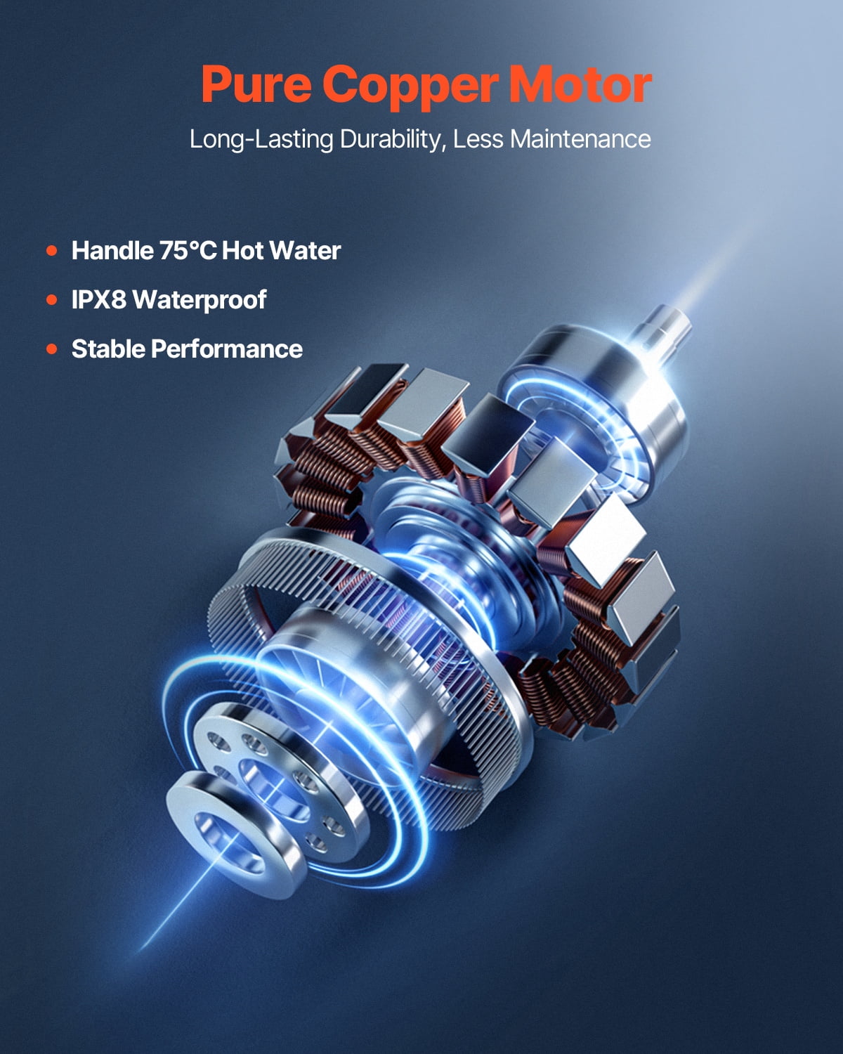 VEVOR Macerator Pump, 1200W, 48 GPM Flow, 33 ft/10 m Head, Macerator Sewerage Toilet Pump with 4 Water Inlets,Waste Water Disposal Upflush Machine for Toilet, Basement, Shower, Sink, Laundry,Bathtub