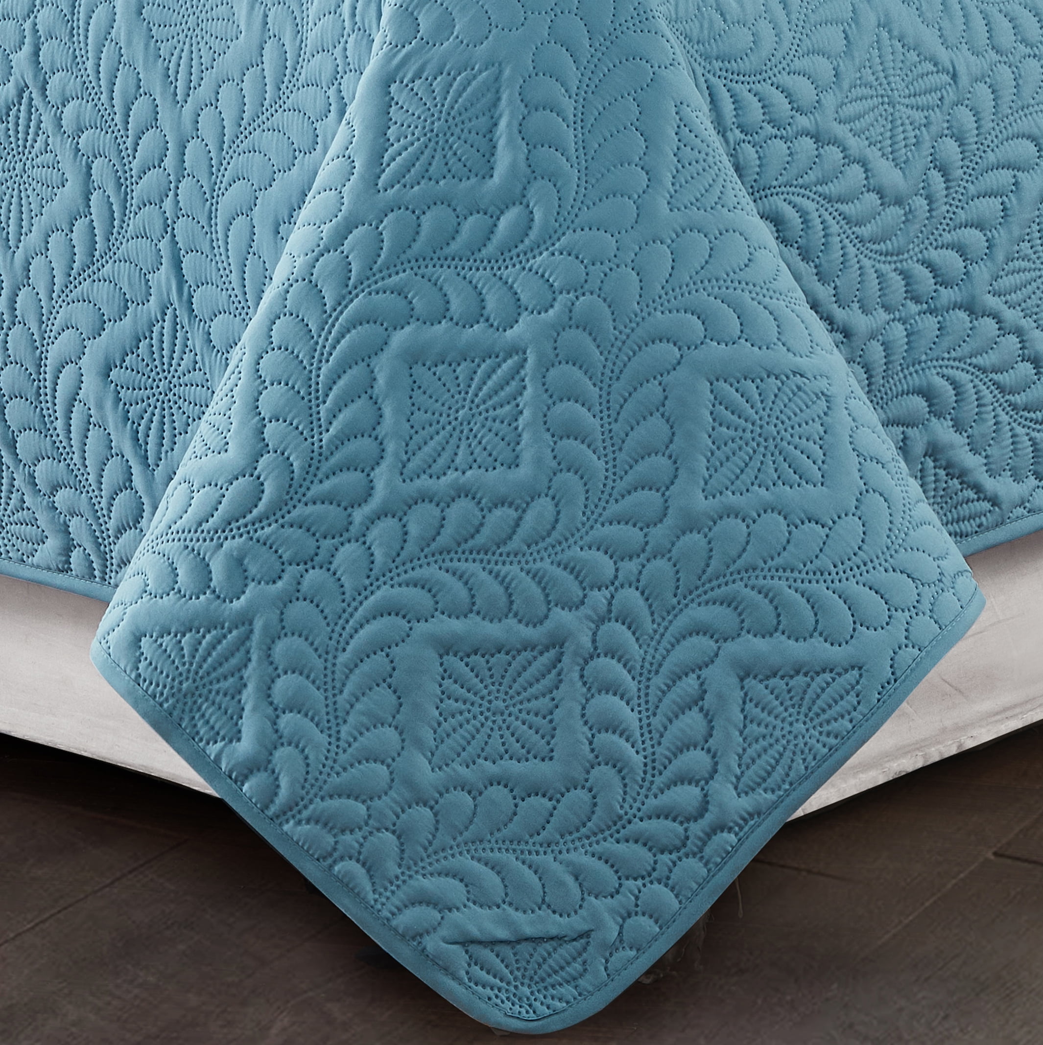 Harper Lane Bella Trellis Stitch 3-piece Quilt Set Blue Twin/Twin-XL