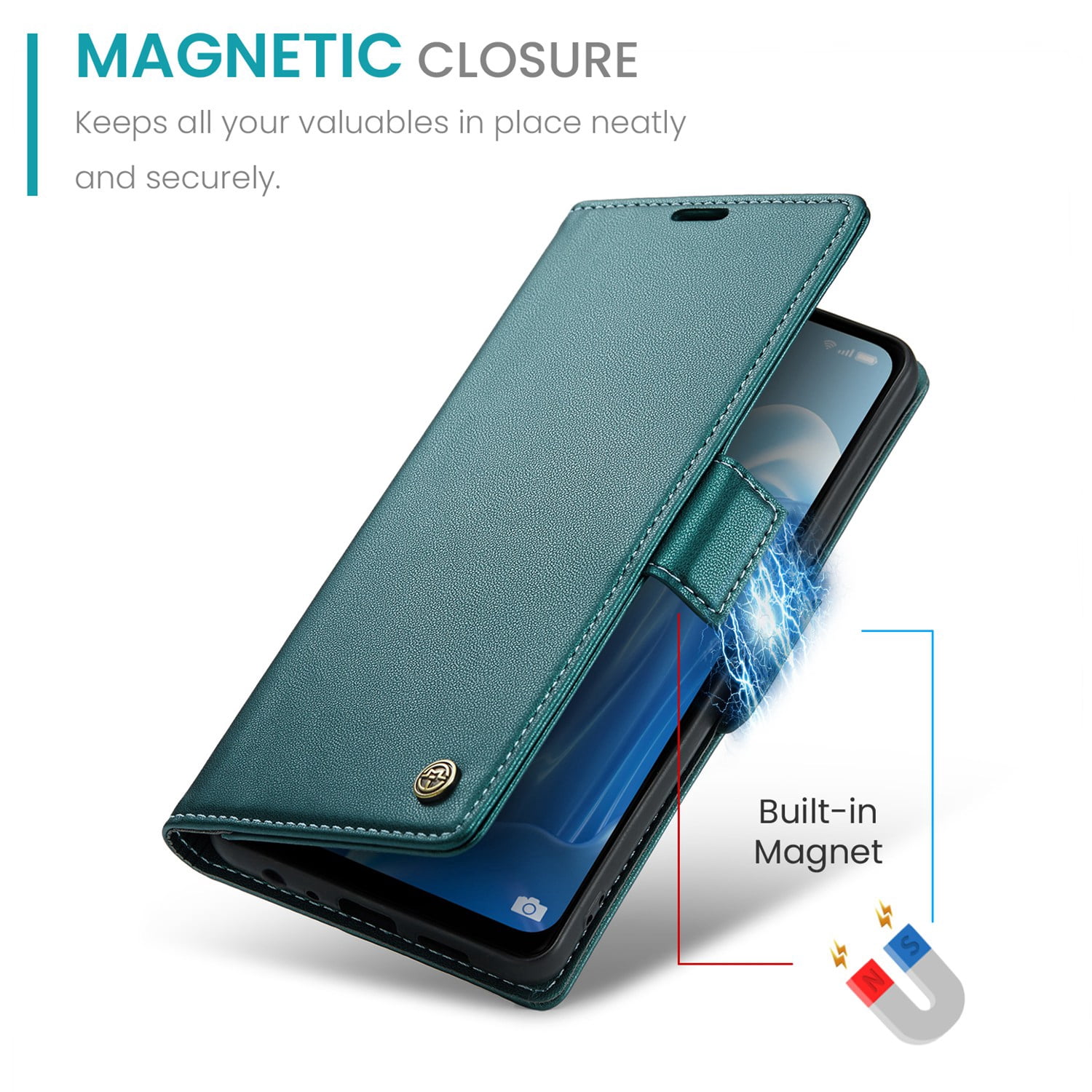 ETFAST Leather Phone Case Wallet With Card Holder Zipper For OPPO Reno 8 4G High Quality Leather Phone Case