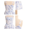 thumbnail image 6 of IBTOM CASTLE Tween Girls Midi Corset Dress for Middle School Dance Party Summer Vacation Sundresses Holiday Junior Dresses 12-13 Years Blue Floral, 6 of 7