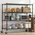 thumbnail image 4 of Legooin 60" x 24" x 72" Heavy Duty Garage Storage Shelf Rolling Wire Rack Height Adjustable Steel Shelves for Industrial Residential Use, Black, 4 of 9