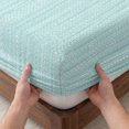thumbnail image 3 of Twin XL Size Fitted Sheet Set - Modern Minimalist 2 Piece Bedding Sets 16" Deep Pocket Fitted Sheet with 1 Pillowcases, Boho Solid Color Blue Brushed Microfiber Hotel Luxury Bed Sheets, 3 of 9