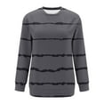 thumbnail image 3 of Frostluinai Womens Striped Pullover Tops with Pocket Long Sleeve Color Block Shirts Crew Neck Lounge T Shirts Lightweight Spring Sweat Shirts, 3 of 4