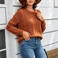 thumbnail image 5 of Zxlsdmn Sweater for Women Trendy Cable Knit Pullover Sweaters Casual Long Sleeve Drop Shoulder Solid Color Sweater Comfy Fall Winter Holiday Going Out Clothes XL, 5 of 9