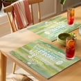 thumbnail image 4 of Love Peace Text Placemats Set of 12 Green Inspirational Quotes Sunflowers Place Mats Indoor Wipeable Table Mats Washable Cloth Dining Table Placemats for Kitchen Holiday Party Home Decor 13x19 Inch, 4 of 9