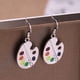 thumbnail image 3 of Pendientes de pincel de artista, pendientes de encanto de paleta de pintura, joyería de pintor colorido, regalo de artista, regalos de profesor de arte, 3 of 5