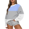thumbnail image 2 of Aloohaidyvio Sweatshirts for Women No Boundaries,Womens Oversized Sweatshirts Crewneck Hoodies Color Block Long Sleeve Pullover, 2 of 5