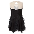 thumbnail image 3 of iixpin Kids Girls Lyrical Dance Dress Mesh Spliced Sleeveless Figure Skating Dresses Competition Dancewear Black 14, 3 of 6
