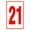 R21, variant on 12" X 16" Aluminum Number Signs 2, Metal Curbside Number Outdoor and Indoor Use for Parking Lots, Floor, Dock, Court, Aisle, Field, High Visibility, No Fade, Weather-resistant, Red/White