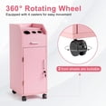 thumbnail image 5 of Hassch Mobile Hair Stylist Cart with Lock & Keys, Rolling Salon Station with 4 Drawers, Stainless Steel Tool Slots and Space-Saving Side Shelf, Pink Beauty Trolley for Salon or Home, 5 of 8