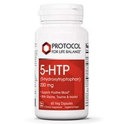 Protocol For Life Balance - 5-HTP (5-hydroxytryptophan) 200 mg - with Glycine, Taurine and Inositol to Support Positive Mood, Natural Weight Loss, Sleep Aid - 60 Veg Capsules