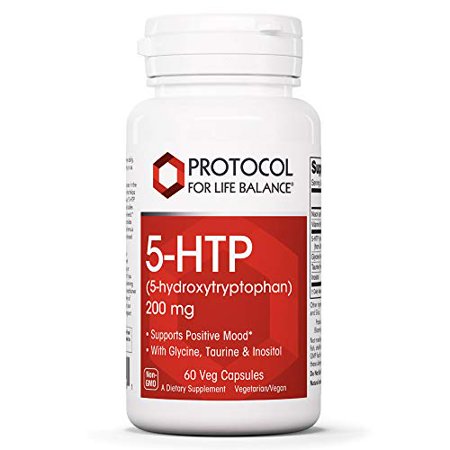 Protocol For Life Balance - 5-HTP (5-hydroxytryptophan) 200 mg - with Glycine, Taurine and Inositol to Support Positive Mood, Natural Weight Loss, Sleep Aid - 60 Veg Capsules