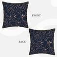 thumbnail image 3 of Haiem Copper-Gold Gloss Outline Flower Print Velvet Soft Solid Decorative Square Throw Pillow Covers Set with Elegant Piping Christmas Cushion Case for Sofa Bedroom Car-16"x16", 3 of 8