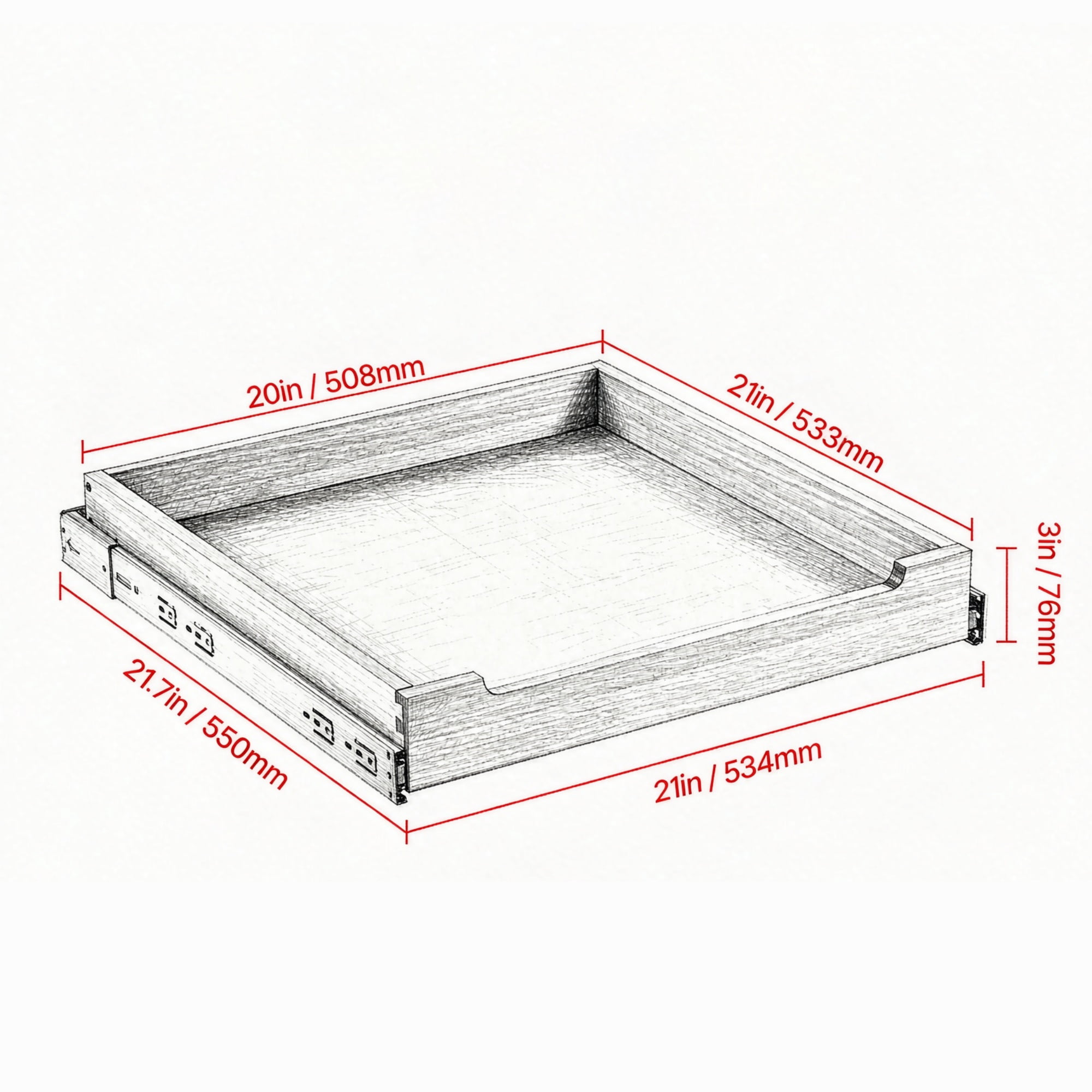 20" x 21" Pull Out Cabinet Organizer, Soft Close Slide Out Shelf for Kitchen & Bathroom Pantry