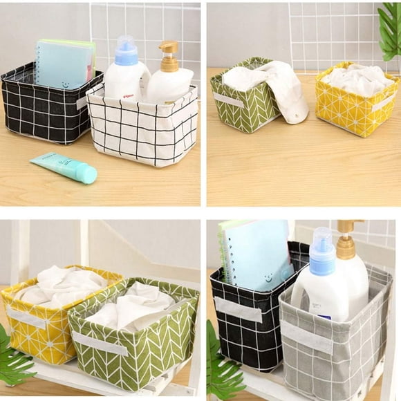 Artrylin Lot de 5 Mini Paniers de Rangement - Pliables et Imperméables, Bacs de Rangement Mélangés pour Maquillage, Livre, Jouet pour Bébé, Sac d'Organisateurs en Toile de Décoration Intérieure 8 x 6 x 5,5 Pouces, Multicolore