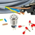 thumbnail image 3 of FUTUREORYY Plated Silver Marine Metal Push Button with Light Momentary High Top Switch for Fan Control, 3 of 5