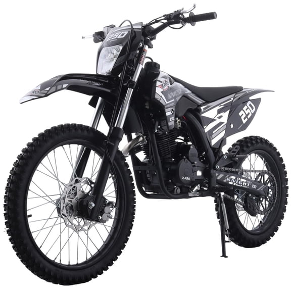 X-Pro Knight 250 Zongshen Brand Engine Dirt Bike with LED Headlight, 5-Speed Manual Transmission, Off-road Dirt Bike, Electric/Kick Start! Big 21"/18" Wheels!