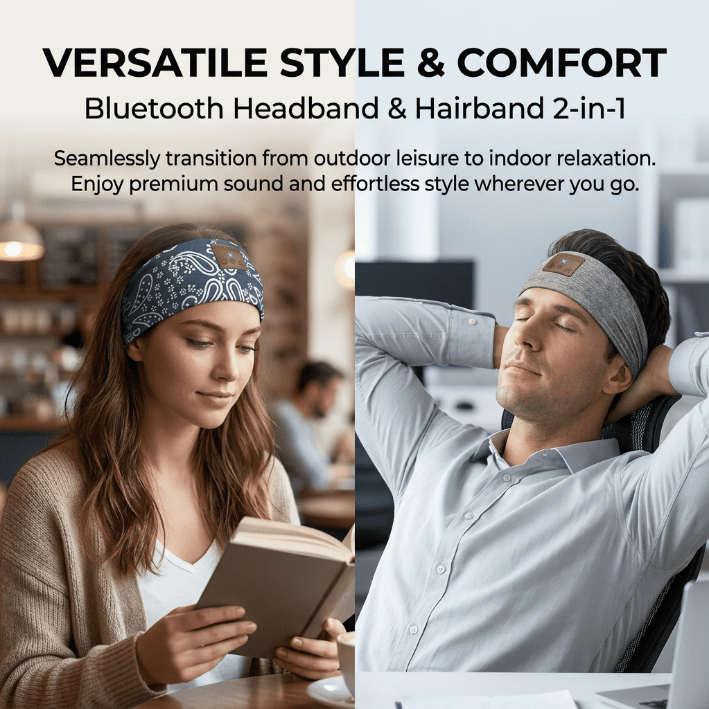 2-Pack Sleeping Headphones Bluetooth 5.4 Headband Headband Headphones with Ultra-Thin Speakers, Headsets Headband for Side Sleepers Running Insomniac Travel Meditation