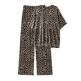 thumbnail image 2 of MINTREUS Lounge Sets for Women Knit Short Sleeve Tops and Long Pants Soft Comfy Pajamas Set Oversized 2 Piece Outfits S-2X, 2 of 8
