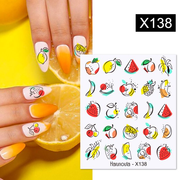 Calcomanías de agua para uñas con estampado de leopardo de línea abstracta de Harunouta, decoración deslizante de mármol con hojas de flores para el diseño de uñas de otoño Deng Xun unisex