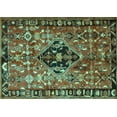 thumbnail image 1 of Ahgly Company Machine Washable Indoor Rectangle Persian Turquoise Blue Traditional Area Rugs, 2' x 3', 1 of 4