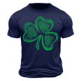 thumbnail image 3 of lcziwo St Patricks Days Shirts Men Green Shamrock Print Tees Casual Streetwear Short Sleeve Pullover Tops Crewneck Big and Tall Daily T Shirts Limited Time Deal,Navy,XXL, 3 of 6
