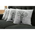 thumbnail image 2 of Ambesonne Cartoon Throw Pillow Cover 4 Pack, Tree Playing, 18", Pink Black White, 2 of 6