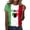 White, variant on Lkhaha Women Italia Heart Print T Shirts Crew Neck Tops Short Sleeve Casual Tees White L