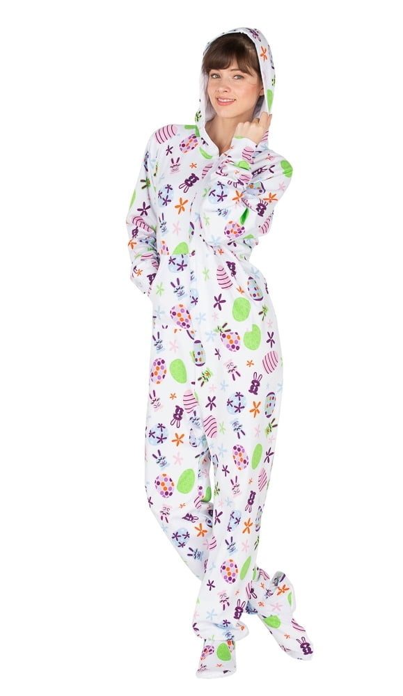 Footed Pajamas Footed Pajamas Easter Eggs Adult Hoodie Cotton