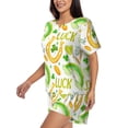 thumbnail image 2 of Bingfone St Patrick's Day1 Print Pajamas Sets for Women Soft Short-Sleeved Pjs with Lounge Shorts Two Piece Sleepwear, 2 of 8