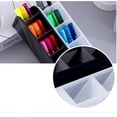 thumbnail image 6 of CoreLiving 4 Compartment Plastic Angled Desktop Storage Rack, Multi-Purpose Tiered Countertop Organizer for Pen, Pencil, Makeup Brush and Art Supplies, Black, 6 of 8