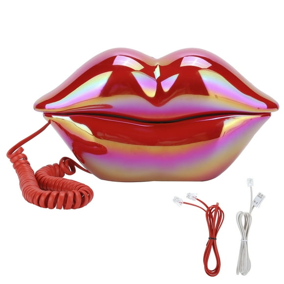Teléfono con labios divertidos y modernos NikouMX WX-3016 almacenamiento de números Cableado Rojo