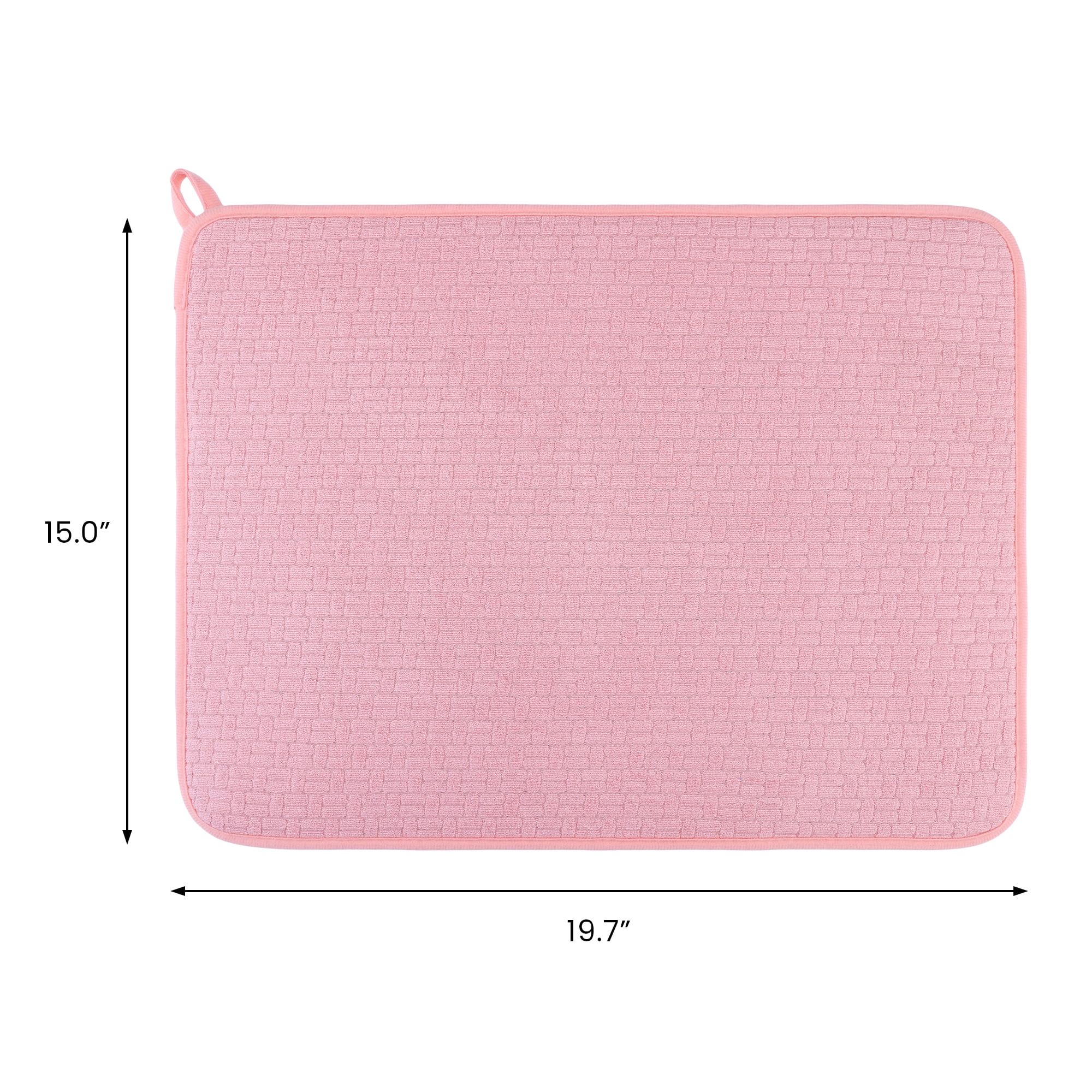 Unique Bargains Absorbent Microfiber Kitchen Mat Stone Drying Mat Pink 19.7*15.0 in