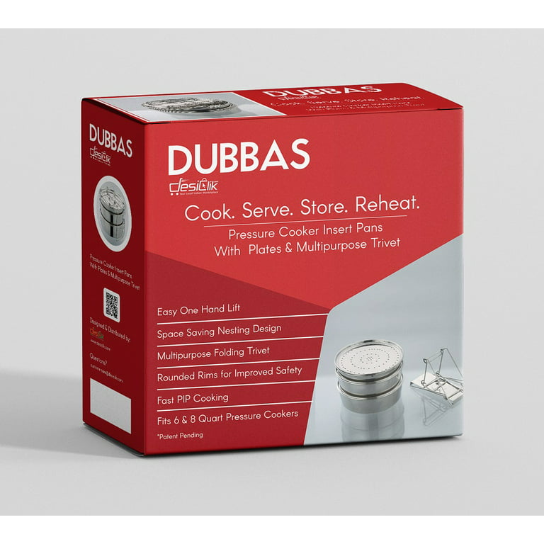 Dubbas - 3 Tier Insert Pans for PIP w/ Lids / Plates & Multipurpose Trivet