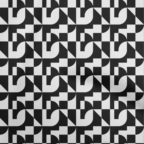 oneOone Silk Tabby Black Fabric Geometrical Quilting Supplies Print Sewing Fabric By The Yard 42 Inch Wide