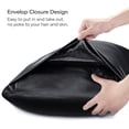 thumbnail image 5 of Funda de almohada de seda satinada para cabello y piel, juego de 2 fundas de almohada negras de tamaño estándar, funda de almohada súper suave con cierre de sobre (20 x 26 pulgadas), 5 of 5
