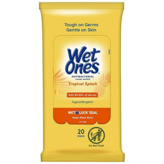 Wet Ones Antibacterial Hand Wipes Tropical Splash 20.0 ea