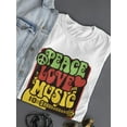 thumbnail image 3 of Peace Love Music Reggae Rasta T-Shirt Women -Image by Shutterstock, Female x-Large, 3 of 4