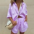 thumbnail image 2 of Conjunto informal de 2 piezas Sunloudy Mujer S/M/L/XL Camisa Pantalones Cortos, 2 of 8