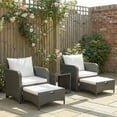 thumbnail image 2 of Outsunny 5 Pieces Rattan Patio Furniture Set Outdoor Bistro Set, Grey Cream, 2 of 10