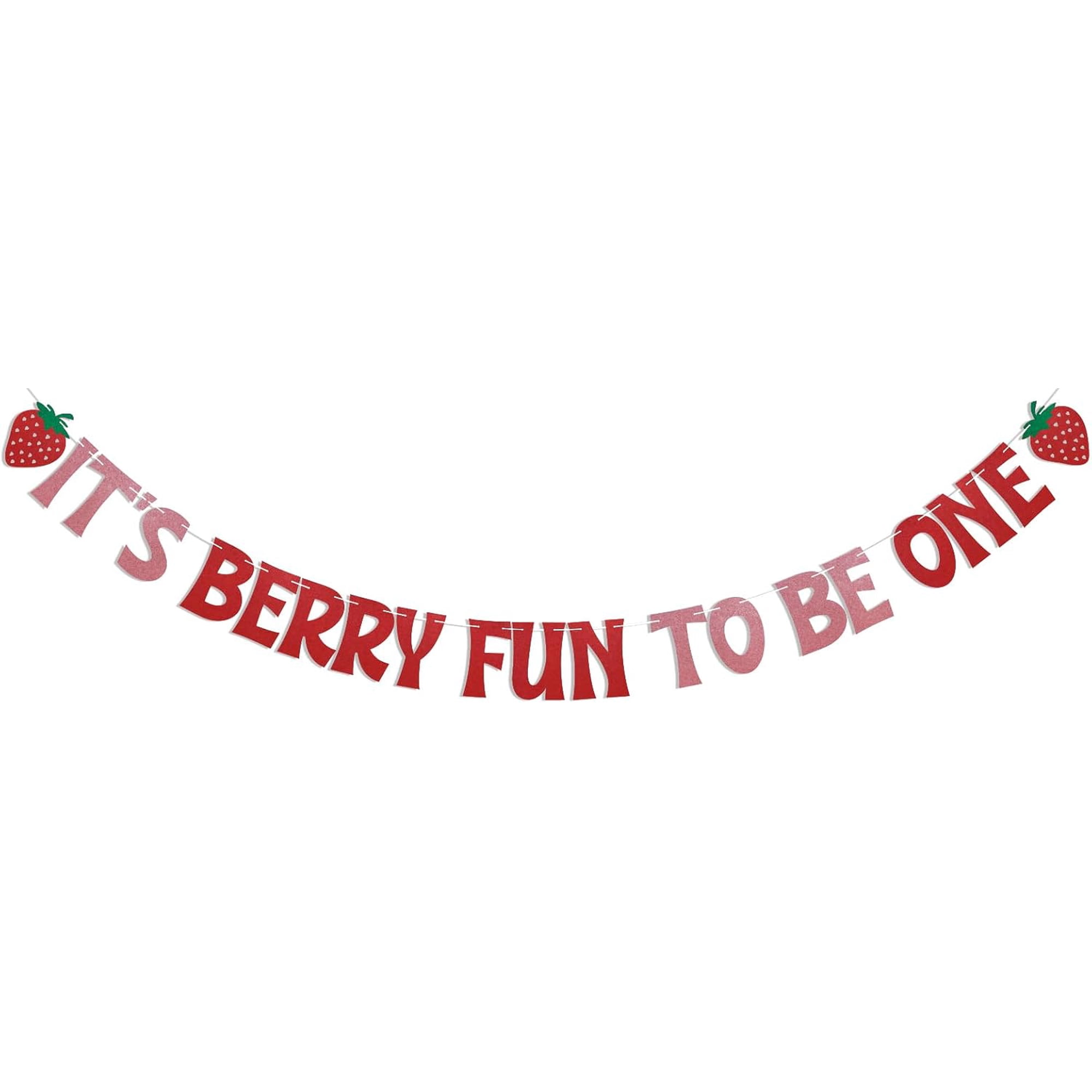 It’s Berry Fun To Be One Banner - Berry First Birthday Sign Strawberry 1st Birthday Decor Berry Sweet One Baby Shower Decorations