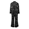 thumbnail image 3 of Christmas pajamas for women setElegant Women's Silk Satin Printed Pajama Set For Home Wear Comfortable Long Sleeve Cardigan Design For Daily Leisure, 3 of 5