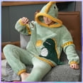 thumbnail image 2 of Warm Cute Fleece Pajamas For Men Thick Plush Pajama Sets Winter Male Sleepwear Coral Velvet Flannel Clothes Home Suit Пижама tzw, 2 of 7