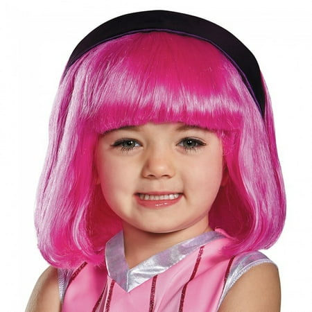 Child's Girls Nickelodeon Lazy Town Pink Stephanie Wig Costume