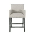 thumbnail image 5 of Christopher Knight Home Armga Fabric Upholstered Wood 26 inch Counter Stools (Set of 2) by  Light Gray, 5 of 5
