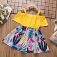 thumbnail image 3 of Coerni Baby Girls Off Shoulder Dress Floral Swing Dresses Ribbed Summer Casual Sundress Little Girl Elegant Princess Dress, 3 of 8