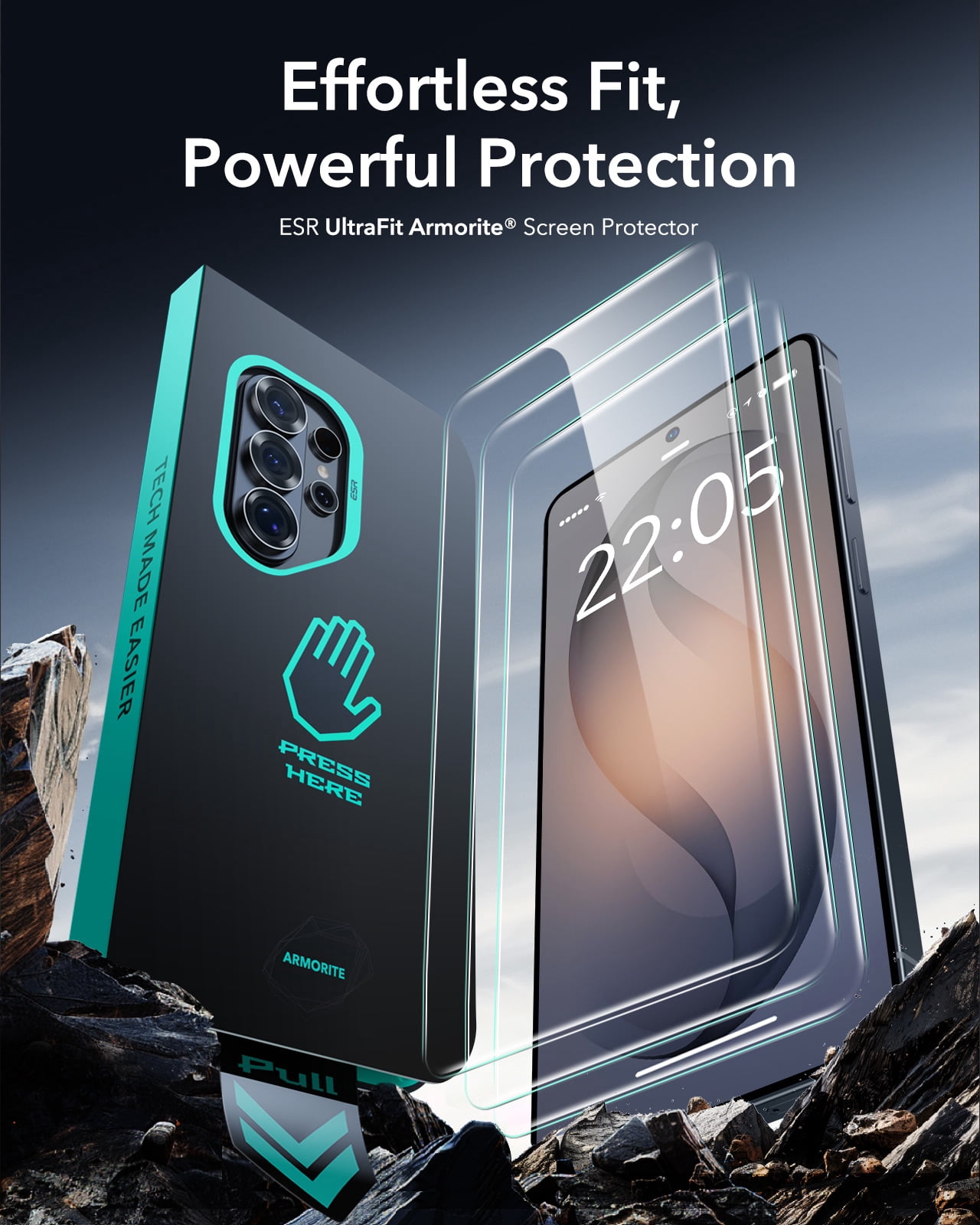 ESR 3-Pack Screen Protector Compatible with Samsung Galaxy S26 Ultra, Military-Grade 9H+ Armorite Tempered Glass with Anti-Reflective Coating & UltraFit Tray