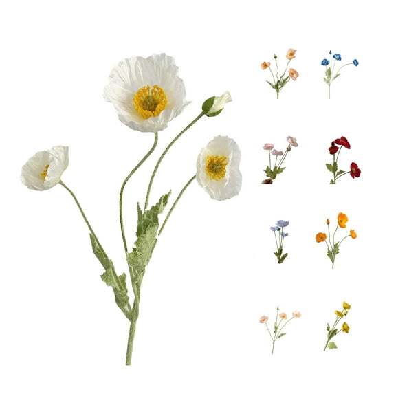 Limei 2 Pcs Artificial Orange Plumeria Frangipani Flowers Bouquets with Long Stem for Fall Decoration Home Party Wedding Office